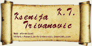 Ksenija Trivanović vizit kartica